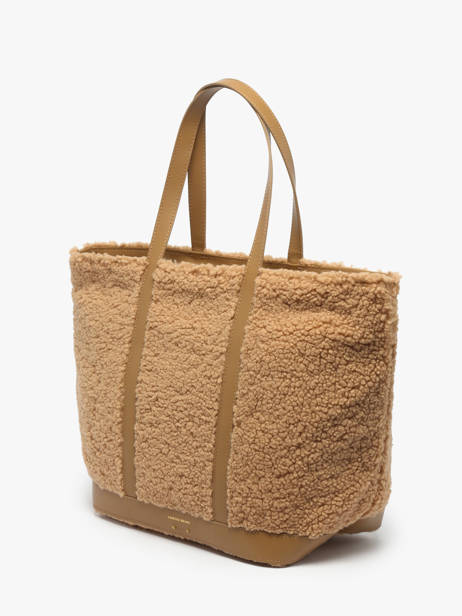 Schoudertas Le Cabas L Shearling En Leder Vanessa bruno Bruin cabas 15V40409 ander zicht 2